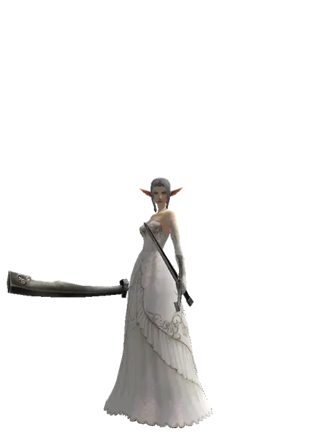 Crimson Sword*Sword of Revolution on a female Elf, front view