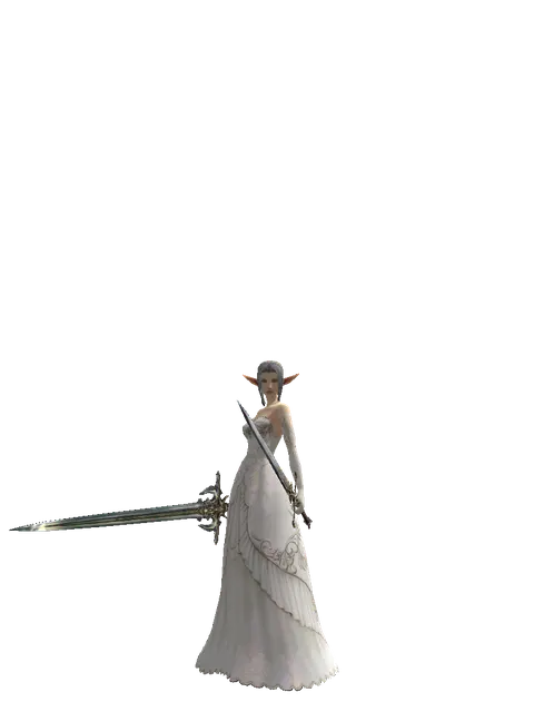 Dynasty Dual Sword on a female Elf, front view