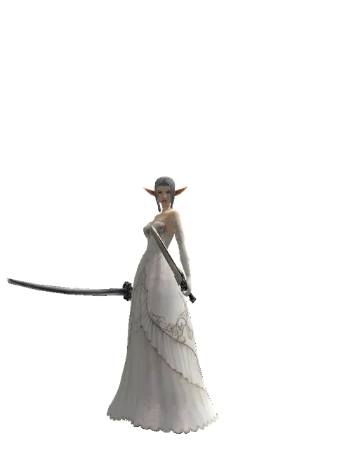 Katana*Spirit Sword on a female Elf, front view