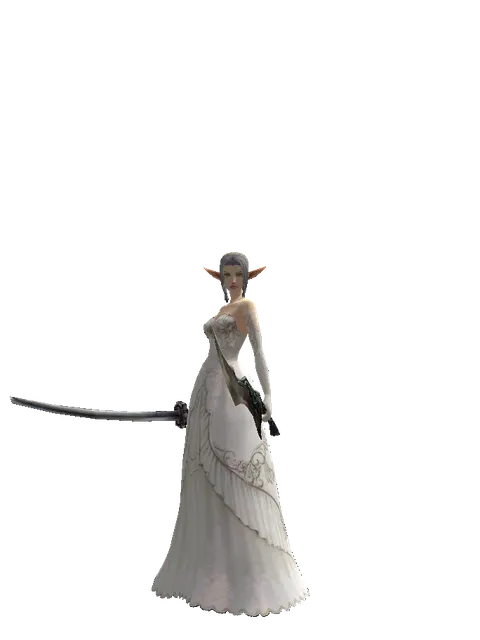 Katana*Sword of Limit on a female Elf, front view