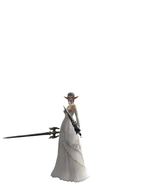 Keshanberk*Damascus on a female Elf, front view