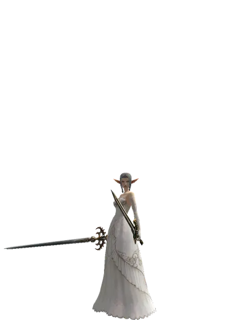 Raid Sword*Sword of Delusion on a female Elf, front view