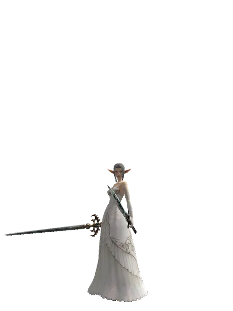 Raid Sword*Tsurugi on a female Elf, front view