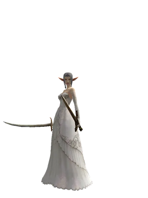 Saber*Spinebone Sword on a female Elf, front view