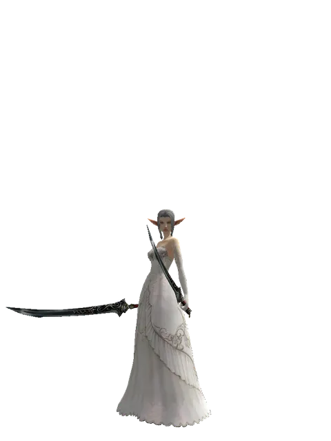 Samurai Long Sword*Samurai Long Sword on a female Elf, front view