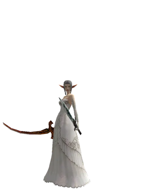 Shamshir*Tsurugi on a female Elf, front view