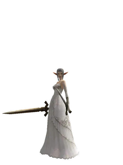 Spinebone Sword*Artisan's Sword on a female Elf, front view