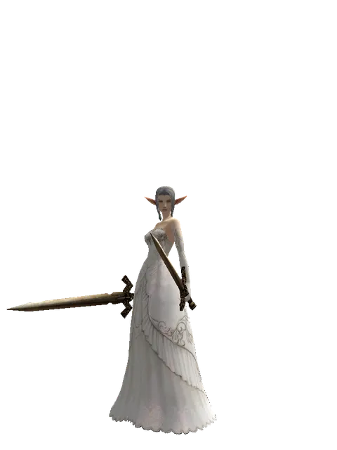 Spinebone Sword*Spinebone Sword on a female Elf, front view