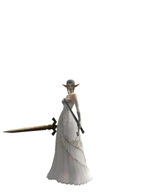 Spinebone Sword*Sword of Revolution on a female Elf, front view