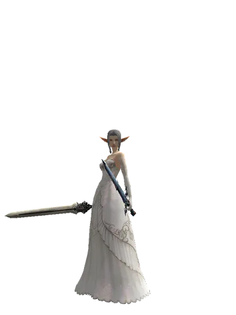 Spirit Sword*Caliburs on a female Elf, front view