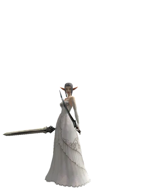Spirit Sword*Samurai Long Sword on a female Elf, front view