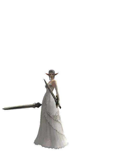 Spirit Sword*Sword of Delusion on a female Elf, front view