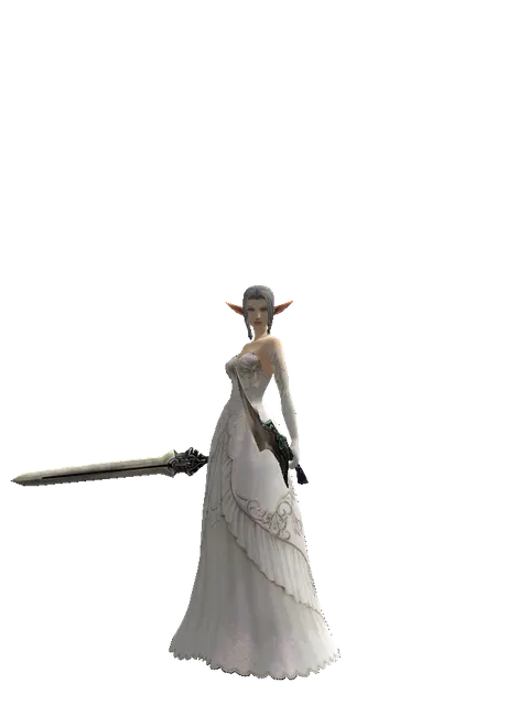 Spirit Sword*Sword of Limit on a female Elf, front view