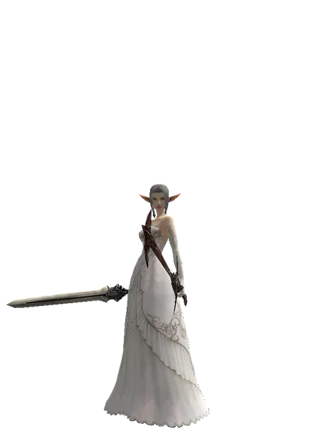 Spirit Sword*Sword of Nightmare on a female Elf, front view