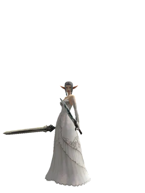 Spirit Sword*Tsurugi on a female Elf, front view