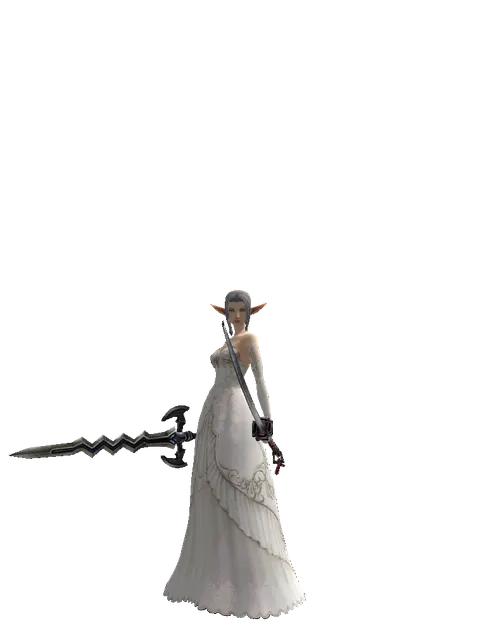 Stormbringer*Katana on a female Elf, front view