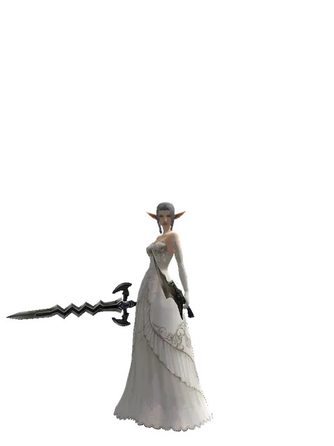Stormbringer*Sword of Limit on a female Elf, front view