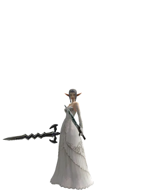 Stormbringer*Tsurugi on a female Elf, front view