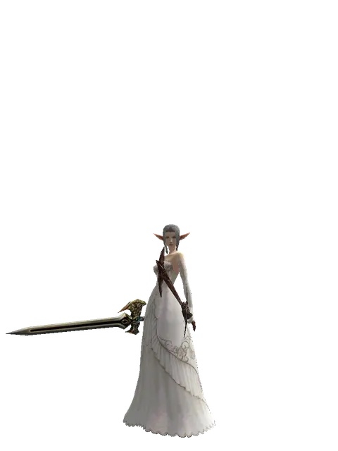 Sword of Delusion*Sword of Nightmare on a female Elf, front view