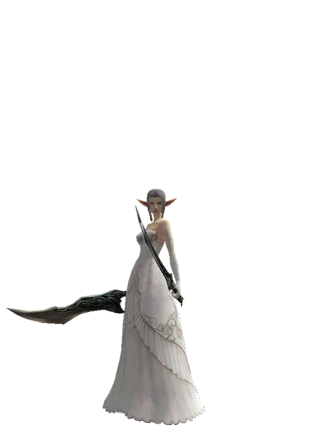 Sword of Limit*Samurai Long Sword on a female Elf, front view
