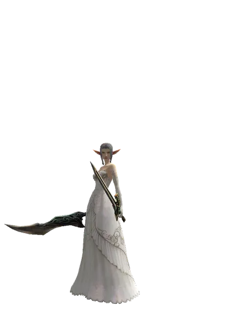 Sword of Limit*Sword of Delusion on a female Elf, front view
