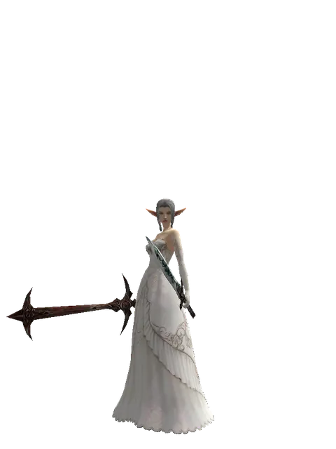 Sword of Nightmare*Tsurugi on a female Elf, front view