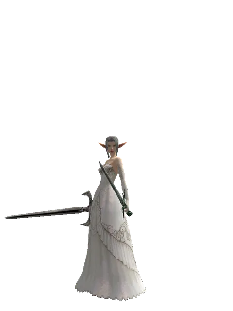 Sword of Revolution*Elven Long Sword on a female Elf, front view