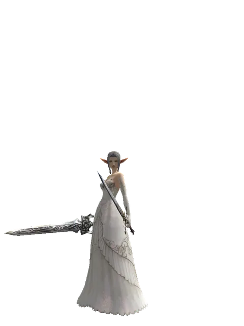 Tallum Blade*Dark Legion's Edge on a female Elf, front view