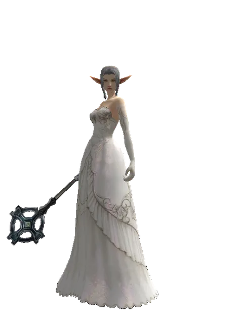 Crucifix of Blessing on a female Elf, front view