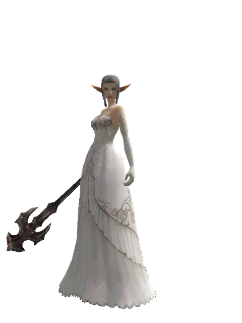 Crucifix of Blood on a female Elf, front view