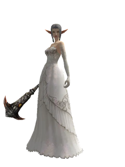 Demon Fangs on a female Elf, front view