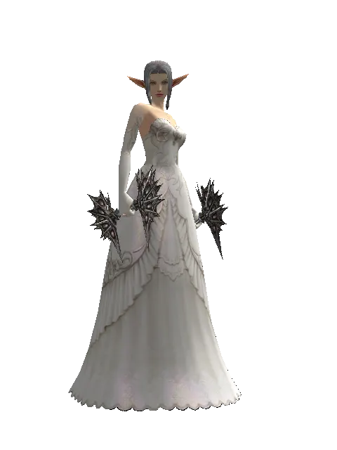 Dragon Grinder on a female Elf, front view