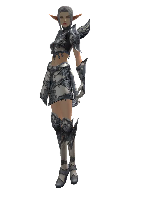Avadon Heavy Set on a female Elf, front view