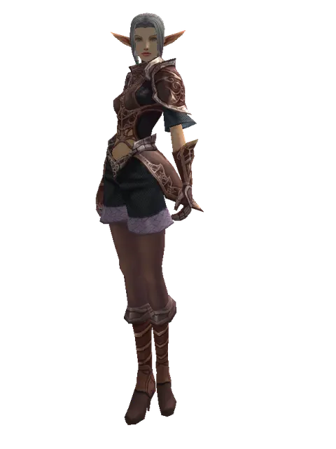 Brigandine Set on a female Elf, front view