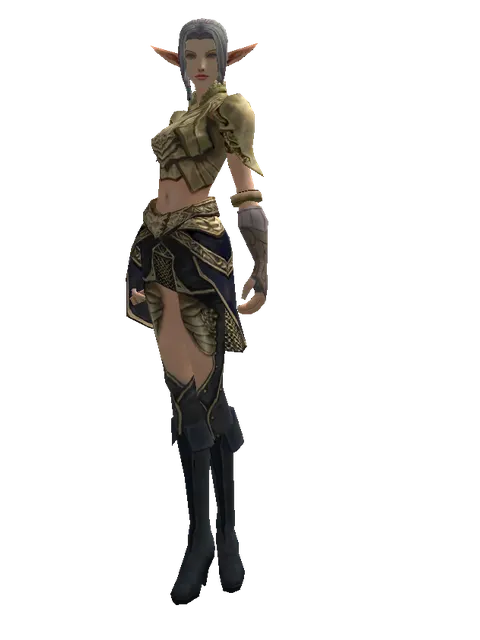 Compound Scale (heavy armor) on a female Elf, front view