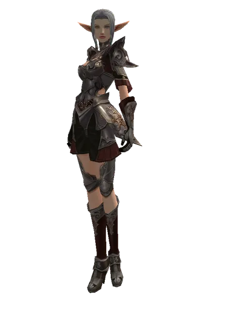 Doom Plate Set on a female Elf, front view