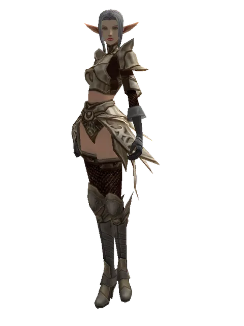 Dream (heavy armor) on a female Elf, front view