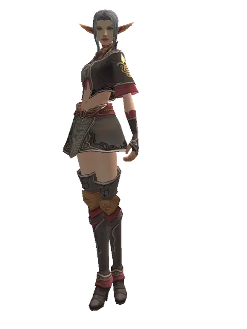 Dwarven Chain (heavy armor) on a female Elf, front view
