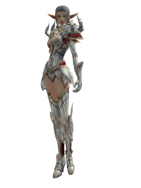 Dynasty Platinum [Force Master] (heavy armor) on a female Elf, front view