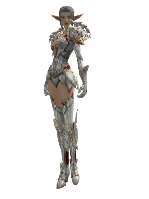 Dynasty Platinum [Weapon Master] (heavy armor) on a female Elf, front view