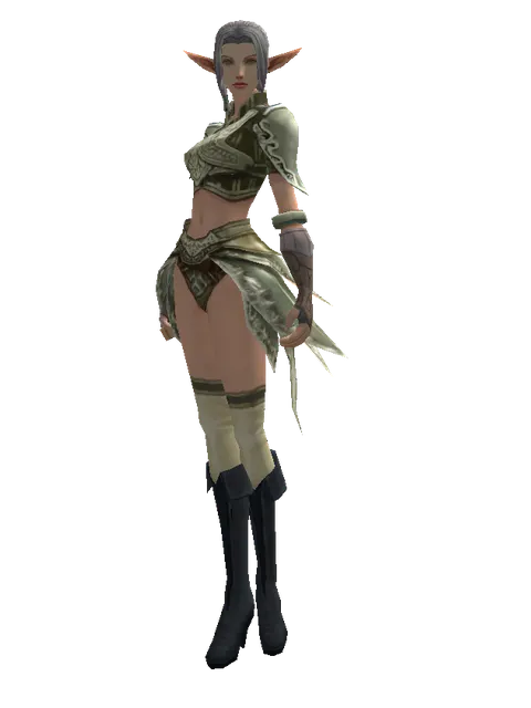 Mithril Set - Heavy on a female Elf, front view