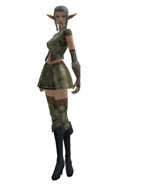 Scale (heavy armor) on a female Elf, front view