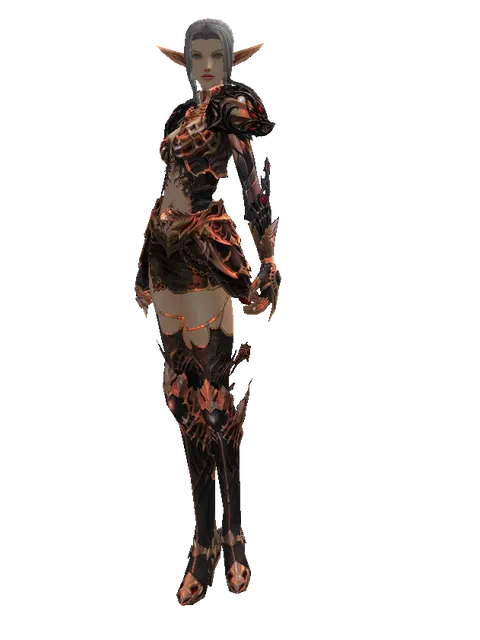 Vesper Set - Heavy on a female Elf, front view