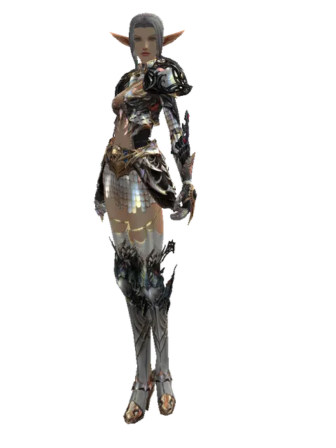Vesper Set - Heavy on a female Elf, front view
