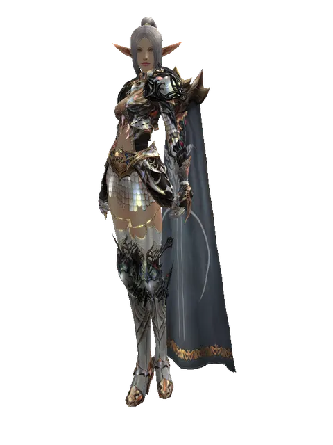 Vesper Set - Heavy on a female Elf, front view