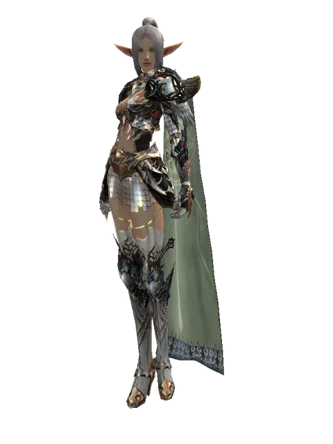 Vesper Set - Heavy on a female Elf, front view