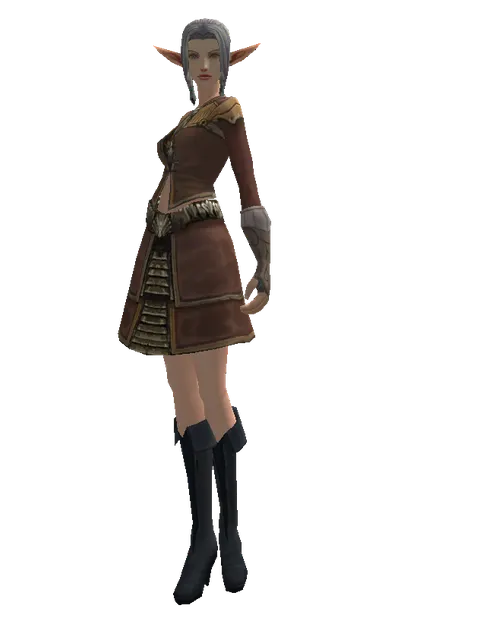 Banded Mithril (light armor) on a female Elf, front view