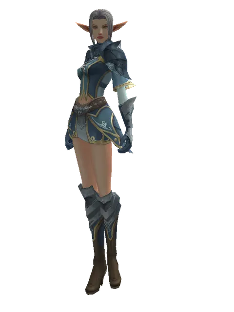 Clan Oath Set - Light on a female Elf, front view