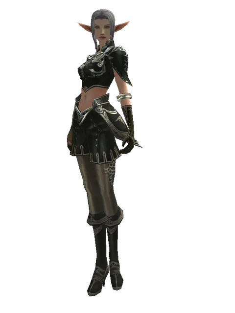 Dark Crystal Leather Set on a female Elf, front view