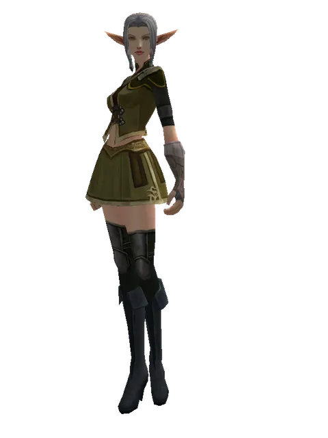 Hard Leather (light armor) on a female Elf, front view